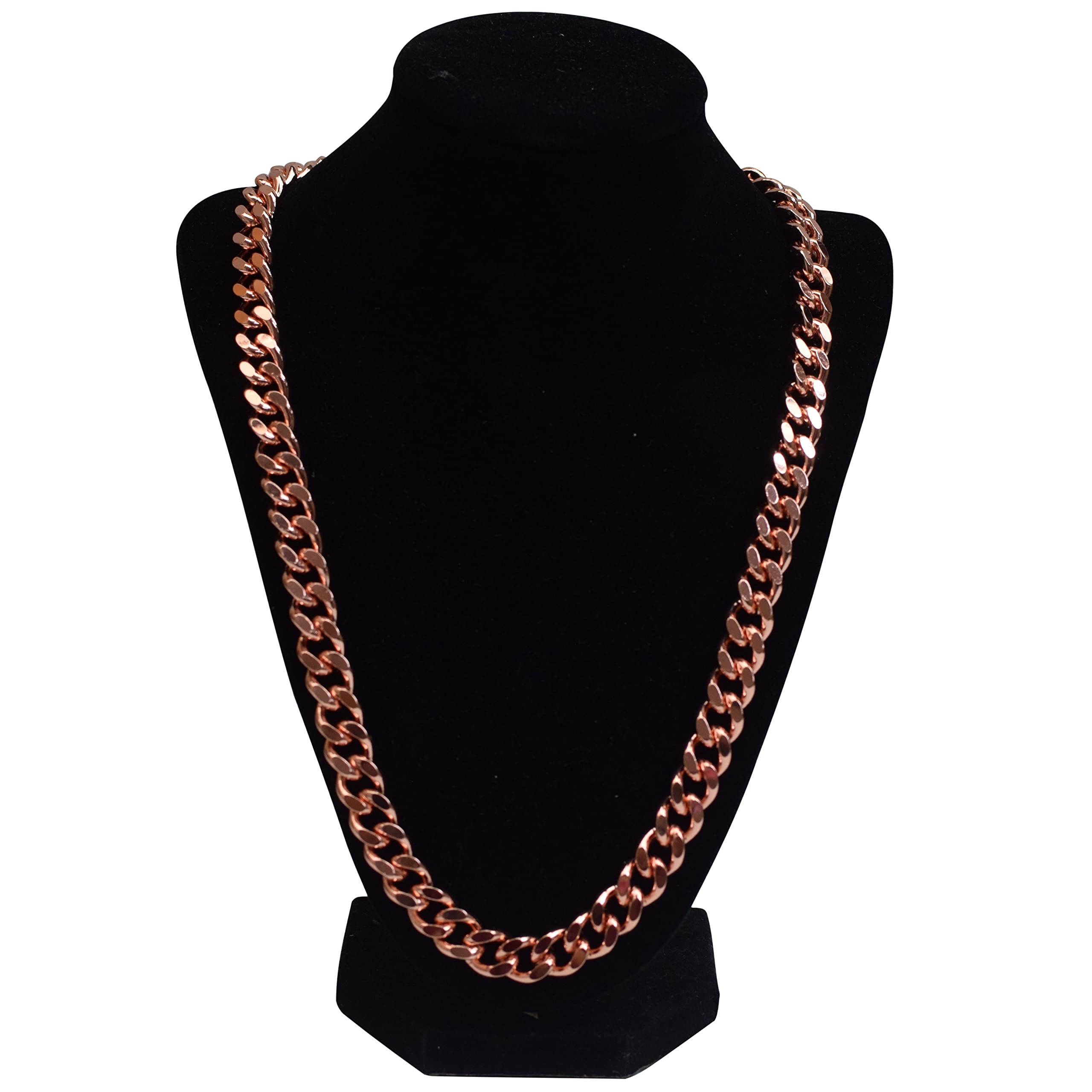 1 Pure Copper Cuban Link Necklace Heavy Solid Statement Jewelry Chain 24