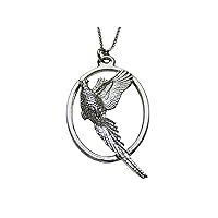 Pheasant Bird Large Oval Pendant Necklace