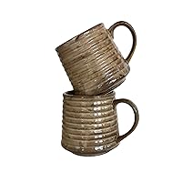 Set Of 1 Ceramic Handmade Tea Mug Pottery Mug 12 Oz (Brown)