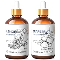 HIQILI Lemon Essential Oil and Grapefruit Essential Oil, 100% Pure Natural for Diffuser - 3.38 Fl Oz