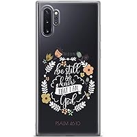 Phone Case Compatible with Samsung Galaxy S23 Ultra S22 5G S21 FE S20 S10 Note 20 Psalm 46:10 Lightweight Bible Verse Flexible Faith Quote Slim Wildflowers Protective Cover Be Still Silicone