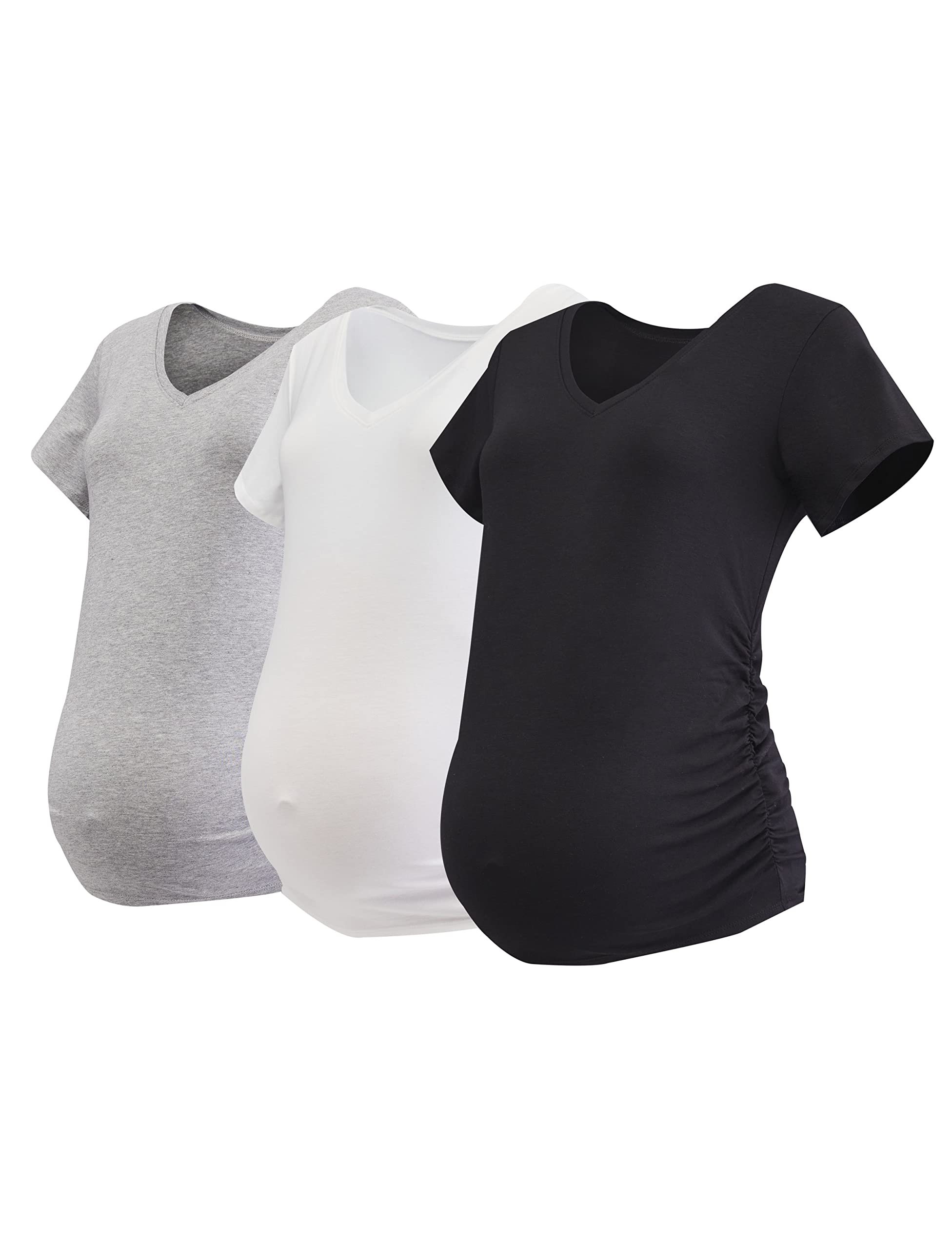 Maternity Soft and Stretchy Short Sleeve Tee Shirt Pregnancy Top - 1, 2 & 3 Pack