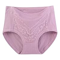 Women High Waist Leakproof Panties Cotton Lace Underwear Tummy Control Underpants Comfort Soft Leak Proof Panty Brief