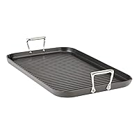 All-Clad HA1 Hard Anodized Nonstick Grill/Griddle Pan 13x20 Inch Oven Broiler Safe 500F Pots and Pans, Cookware Black