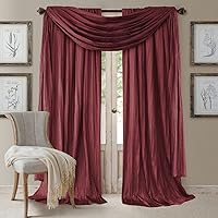 Elrene Home Fashions Athena Faux Crushed-Silk Window Curtain Panel and Valance Set, 52