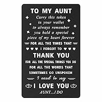 Aunt Birthday Card - I Love You Aunt...I Do - Aunt Gifts from Niece Nephew, Aunt Christmas, Metal Wallet Card