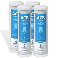 Express Water - FLTCAR0504C – 4 Pack Activated Carbon Block ACB Water Filter Replacement – 5 Micron, 10 inch Filter – Under Sink and Reverse Osmosis System