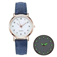 Women Luminous Wrist Watch, Simple Retro Ladies Leather Belt Quartz Watch, Gift for Mother and Wife