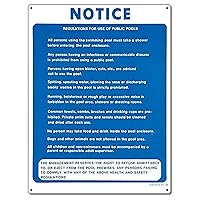 Poolmaster Sign for Residential or Commercial Swimming Pools, Public Pool Regulations