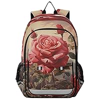 ALAZA Roses and Mountain Backpack Bookbag Laptop Notebook Bag Casual Travel Daypack for Women Men Fits15.6 Laptop