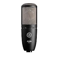 AKG Pro Audio P220 High-Performance Condenser Microphone, Great for Vocals, Guitar, Brass. XLR Connector, Black