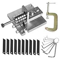 WUTA Leather Strip Cutting Machine Leather Strap Cutter 60MM Leather Belt Cutting Machine with G-Clamps, 10 Blades, and 8 Wrenches