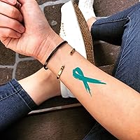 Ovarian | Cervical Cancer Temporary Tattoo Sticker (Set of 2) - OhMyTat