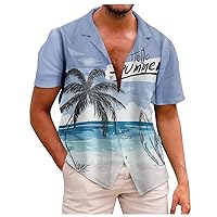 Vintage Shirts for Men Casual Button Down Bowling Shirts 50s Rockabilly Style Short Sleeve Hawaiian Shirts