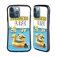 Head Case Designs Officially Licensed Despicable Me Beach Life Funny Minions Hybrid Case Compatible with Apple iPhone 13 Pro
