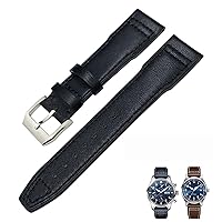 20mm 21mm 22mm Genuine Leather Watchband Fit for IWC Pilot's Watch IW3777 PORTOFINO Mark 18 Black Blue Brown Strap Bracelets Men