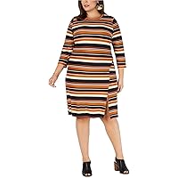 Monteau Womens Striped Sheath Dress
