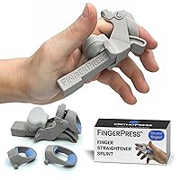 Finger Extension Splint for Bent Fingers, PIP Flexion Contractures, Dupuytren's Post-surgical Hand Therapy, Finger Joint Straightener Stretcher Splint X-Small/Gray