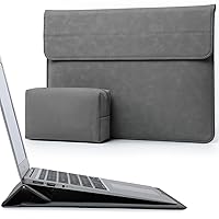 15-16 Inch Laptop Sleeve with Stand Feature Compatible with MacBook Pro 16 M3/M2/M1 Pro/Max A2991 A2780 A2485 A2141 2024-2019, MacBook Pro 15 2012-2015, XPS 15, Case with Pouch, Dark Gray