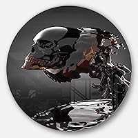 Skull in Liquid Portrait Digital Round Wall Art - Disc of 23 inch, 23