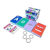 Carson Dellosa 4-Pack of 216 Toddler Flash Cards with Rings Set Ages 3+, ABC Flash Cards for Toddlers, 0-25 Numbers Flash Cards, Colors & Shapes Flash Cards, and Sight Words Flash Cards
