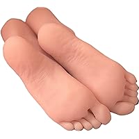 1 Pair Silicone Lifesize Female Mannequin Foot Display Jewerly Sandal Shoe Sock Display Art Sketch with Nail (US 5.5 Yards, 22 cm)