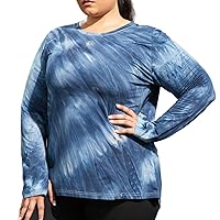 FOREYOND Plus Size Workout Tops Plus Size Athletic Tops Long Sleeve Plus Size Yoga Clothing Dry Fit