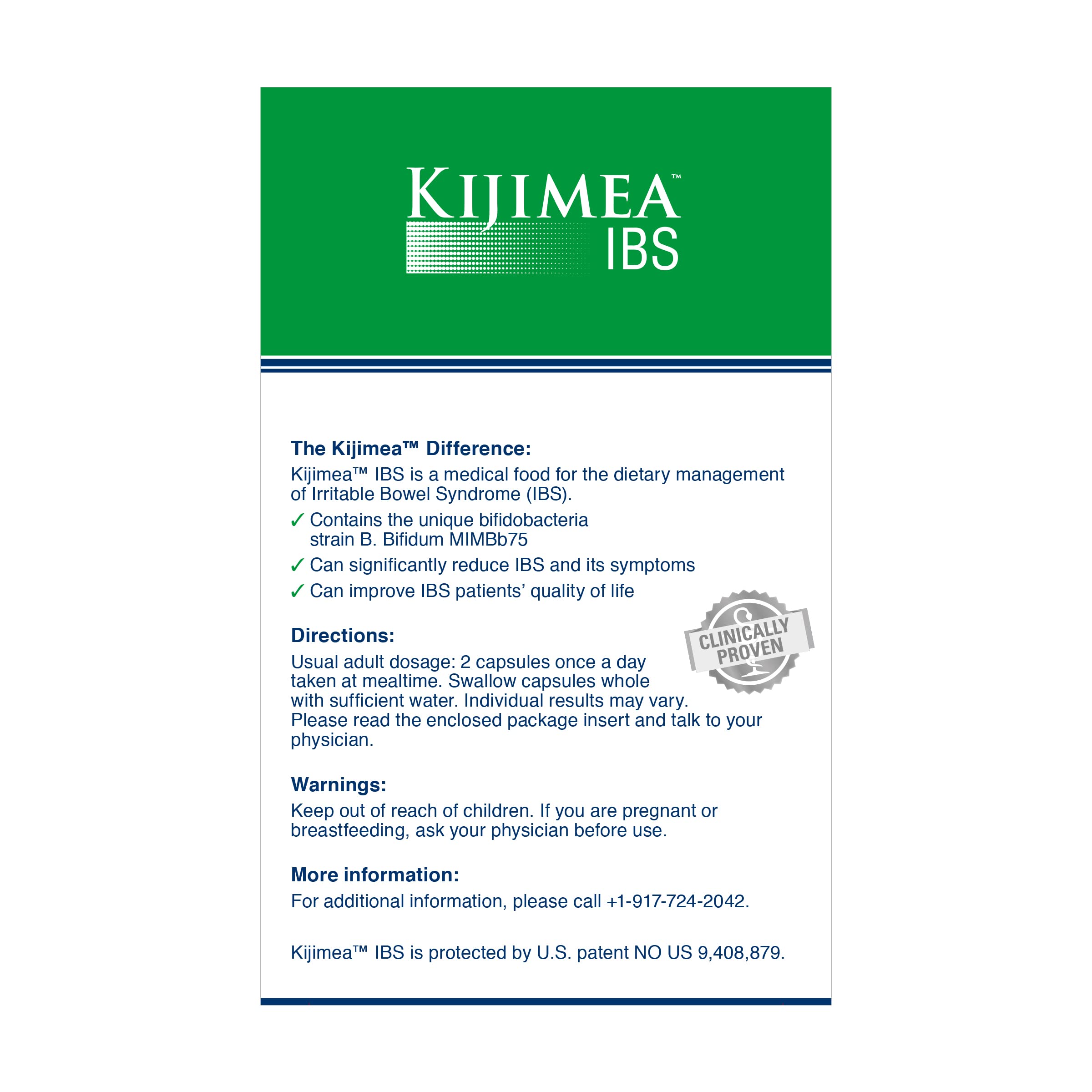 Kijimea™ IBS, Medical Food for The Dietary Management of Irritable Bowel Syndrome 56 Count 3 Pack (168 Capsules)
