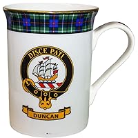 I Luv Ltd China Coffee Mug Duncan Clan Crest Gold Rim Scottish Made