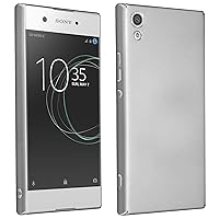 Case Compatible with Sony Xperia XA1 in Metal Silver - Shockproof and Scratch Resistent Plastic Hard Cover - Ultra Slim Protective Shell Bumper Back Skin