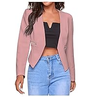 Winter Coats For Women Women's Casual Solid Color Waist Buttonless Cardigan Jacket With Zip Pockets