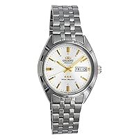 ORIENT RA-AB0E10S Men's 3 Star Stainless Steel Silver Dial Day Date Automatic Watch