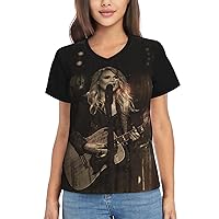 T Shirt Womens Casual V-Neck Tee Summer Graphic Short Sleeve Tops
