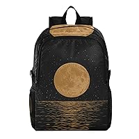 ALAZA Full Moon Sea Hiking Backpack Packable Lightweight Waterproof Dayback Foldable Shoulder Bag for Men Women Travel Camping Sports Outdoor