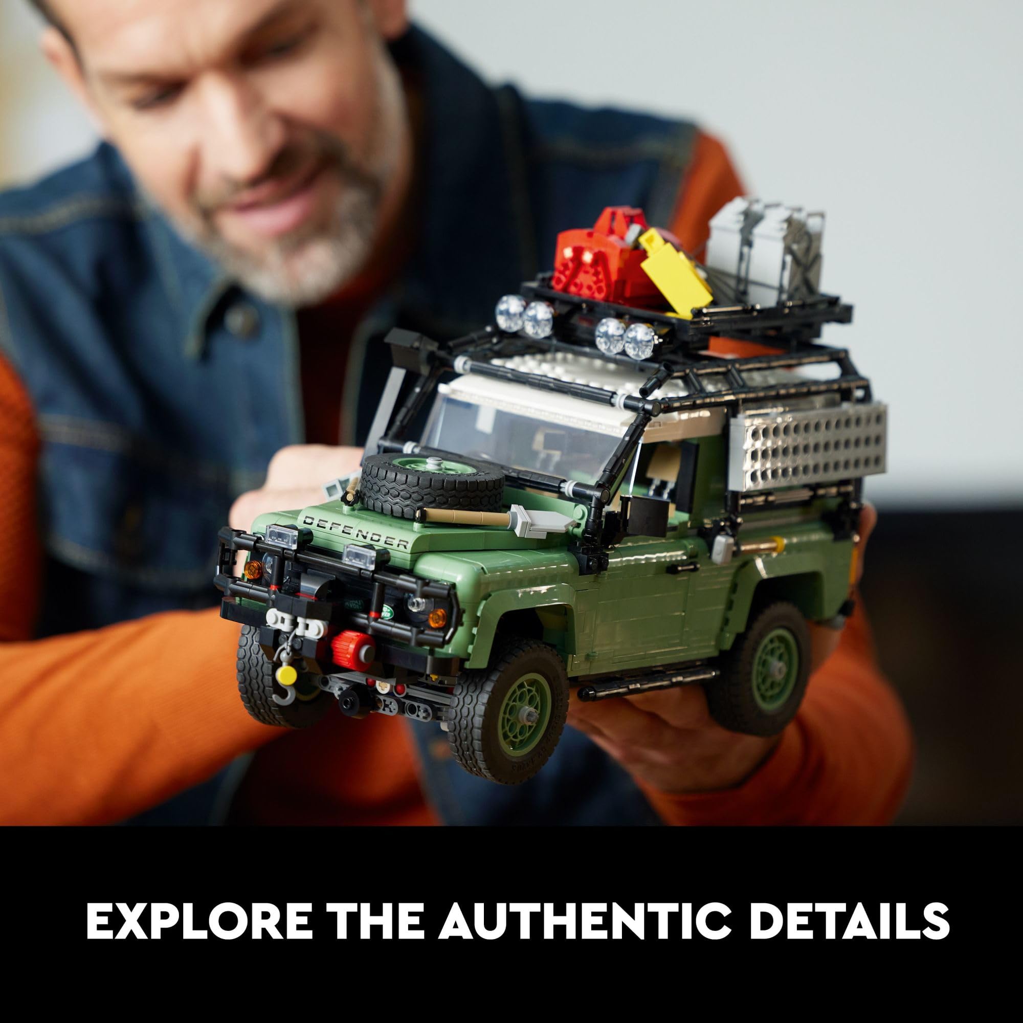 LEGO Icons Land Rover Classic Defender 90 10317 Model Car Building Set for Adults and Classic Car Lovers, This Immersive Project Based on an Off-Road Icon Makes a Great Graduation Gift for Him or Her
