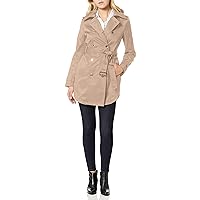 Calvin Klein Women's Long Jacket Soft Doubleweave Fabric with Removable Belt