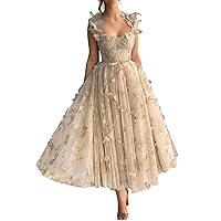 Women's Butterfly Prom Dresses Tulle Homecoming Dresses for Teens Fairy Open Back Evening Gown