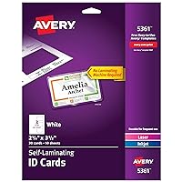 Avery Customizable Self-Laminating ID Cards, 2.25