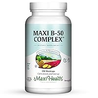 Maxi-Health Vitamin B-50 Complex - with Inositol & Biotin - Stress Formula - 250 Capsules - Kosher