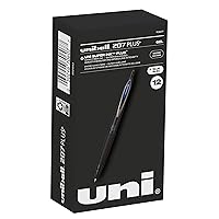 uni-ball 207 Plus+ Retractable Rollerball Gel Pens 12 Pack in Blue with 0.5mm Micro Point Pen Tips - Uni-Super Ink+ is Smooth, Vibrant, and Protects Against Water, Fading, and Fraud