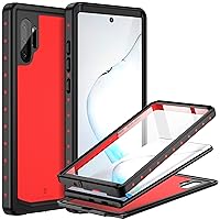 BEASTEK for Samsung Galaxy Note 10 Plus Waterproof Case, NRE Series Shockproof IP68 Certified Case with Built-in Screen Protector Heavy Duty Cover, Galaxy NOTE10 Plus 6.8 inch (Red)