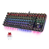 EDJO Mechanical Gaming Keyboard, 87 Keys Red Switches with LED Rainbow Backlit Wired Computer Gaming Keyboard for Windows PC Gamers