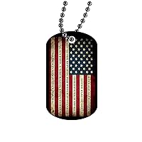 Rogue River Tactical USA American Flag Dog Tag Pendant Jewelry Necklace Military Gift Pledge of Allegiance