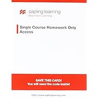 Sapling Single-course General, Organic, and Biochemistry Homework Access Card