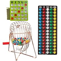 MR CHIPS 50 Easy Read Shutter Slide Bingo Cards with Bingo Cage, Everlasting Bingo Balls with Master Board