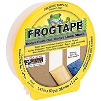 FROGTAPE Delicate Surface Multi-Use Painter's Tape with PAINTBLOCK, Low Adhesion, 1.41 inch width, Yellow (280221)
