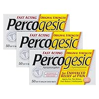 Percogesic Original Strength, Acetaminophen and Diphenhydramine, 50 Tablets (3 Pack)