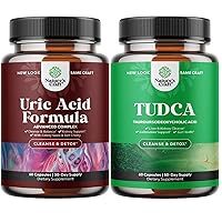Bundle of Herbal Uric Acid Cleanse and Detox and Advanced TUDCA Liver Support Supplement - Essential Daily Kidney Cleanse and Uric Acid Support - for Gallbladder Liver and Kidney Support