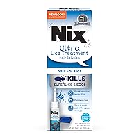 Nix Ultra Lice Removal Kit, Lice Treatment Hair Solution, 3.4 fl oz & Lice Removal Comb