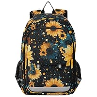 ALAZA Sunflower Polka Dots Backpack Bookbag Laptop Notebook Bag Casual Travel Daypack for Women Men Fits15.6 Laptop